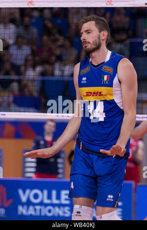 Au cours de piano MATTEO Ligue des Nations Unies les hommes - l'Italie contre la Serbie, Milan, Italie, 21 juin 2019, l'Équipe nationale de volley-ball volley-ball italien Banque D'Images