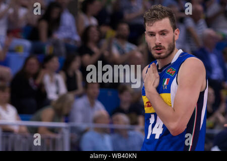 Au cours de piano MATTEO Ligue des Nations Unies les hommes - l'Italie contre la Serbie, Milan, Italie, 21 juin 2019, l'Équipe nationale de volley-ball volley-ball italien Banque D'Images