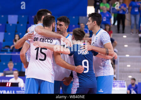 La bonne humeur de l'Argentine (FACUNDO CONTE) au cours de la Ligue des Nations Unies les hommes - Polonia contre l'Argentine , Milano, Italie, 21 juin 2019, le volley-ball volley-ball Intenati Banque D'Images