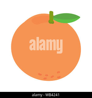 Cartoon vector illustration fruits orange - Print design, label, logo et icône de l'arrêt. Banque D'Images