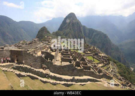 Citadelle Inca de Machu Picchu dans les Andes au Pérou Banque D'Images