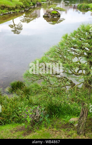 Suizenji Jardin, Suizenji Jojuen est une spacieuse, de style japonais jardin paysage à Kumamoto, au Japon. Banque D'Images