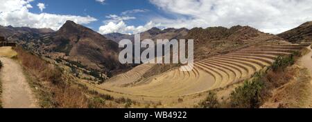 Vues de la ruines de Pisac au Pérou Banque D'Images