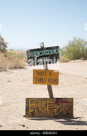 Jésus est un projet d'Art situé à Slab City, Californie Banque D'Images