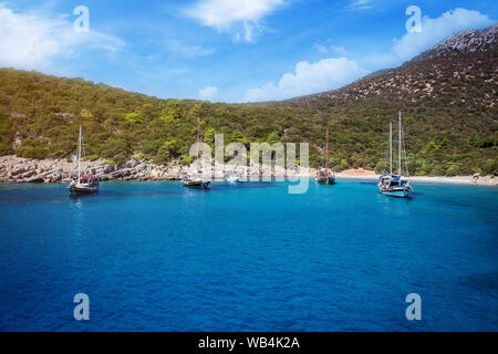 Location sur la mer, la Turquie Bodrum. Côte de la mer Égée Banque D'Images