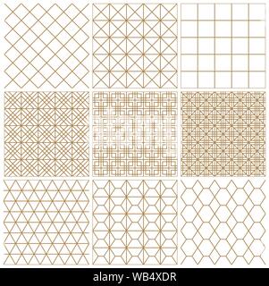 Ensemble de motifs géométriques transparente .Les lignes sont marron. L'épaisseur moyenne. Illustration de Vecteur