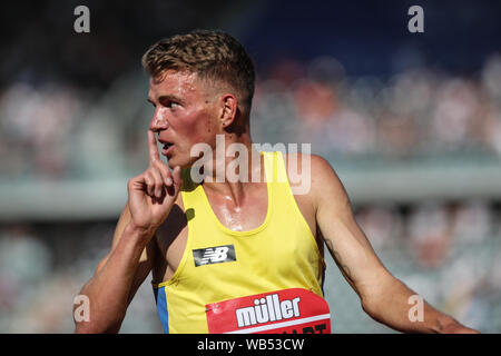 Birmingham, UK. Août 24, 2019. Butchart Andrew remporte le 5000m hommes au cours de la British Muller Championnats mondiaux d'athlétisme à l'Alexander Stadium, Birmingham, Angleterre le 24 août 2019. Photo par Jodi Casino. Usage éditorial uniquement, licence requise pour un usage commercial. Aucune utilisation de pari, de jeux ou d'un seul club/ligue/dvd publications. Credit : UK Sports Photos Ltd/Alamy Live News Banque D'Images