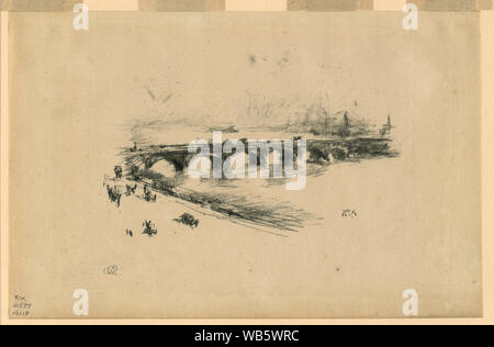 Soir, peu de Waterloo Bridge] / [Résumé] monogram papillon/moyenne : 1 gravure : lithographie ; 12,3 x 19,3 cm (image), 19,9 x 30,7 cm (feuille) Banque D'Images
