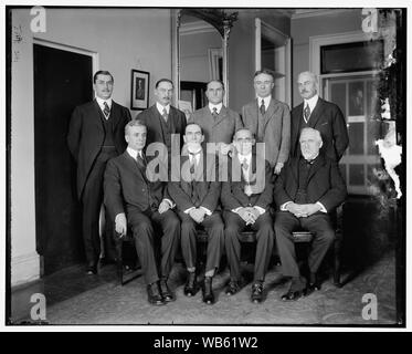 Conseil consultatif sur les surplus de bénéfices, 1er rang, de gauche à droite : l'honorable C. Hull, Daniel C. Roper, T.S. Adams ; 2e rangée : E.T. Meredith, Wallace D. Simmimns, Stuart W. Crammer, J.E. Sterrett, S.R. Beetram Résumé/medium : Harris & Ewing photograph collection Banque D'Images