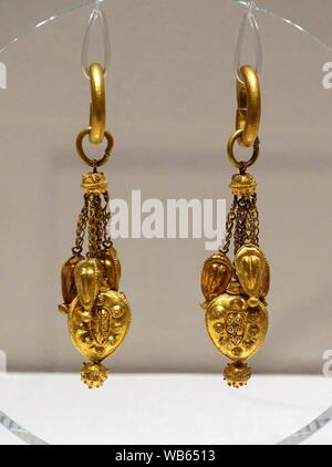 Boucles d'oreilles, Corée, Période des Trois Royaumes (Silla), AD 500s Banque D'Images