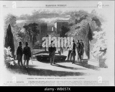 Exhumer les restes du Président Monroe dans la deuxième rue Cimetière, NYC [funérailles du président James Monroe] Abstract/moyenne : 1 tirage : la gravure sur bois. Banque D'Images