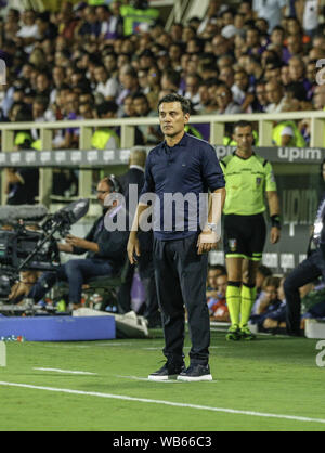 Florence, Italie. Août 24, 2019. Italie - au stade Artemio Franchi de Florence Naples bat la Fiorentina 3 à 4 visant ainsi à la première place de la première journée du championnat.Dans la loi football photo Florence mister Montella (crédit Image : © Fabio SassoZUMA Wire) Credit : ZUMA Press, Inc./Alamy Live News Banque D'Images