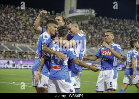 Florence, Italie. Août 24, 2019. Italie - au stade Artemio Franchi de Florence Naples bat la Fiorentina 3 à 4 visant ainsi à la première place de la première journée du championnat.Dans la SSC Naples soccer photo. (Crédit Image : © Fabio SassoZUMA Wire) Credit : ZUMA Press, Inc./Alamy Live News Banque D'Images