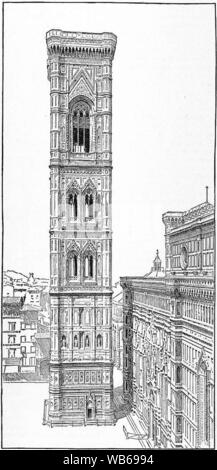 EB1911 - fig 3. Le Campanile de Giotto, à Florence. Banque D'Images