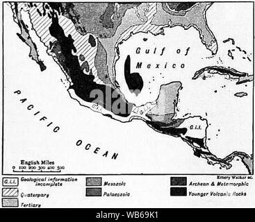 EB1911 Amérique Centrale - La géologie. Banque D'Images