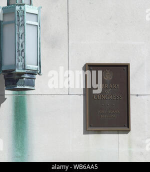 Vue extérieure. Détail. Bibliothèque du Congrès John Adams Building, Washington, D.C. Banque D'Images