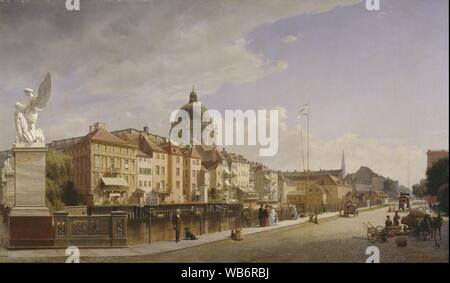 Eduard Gaertner - vue arrière des maisons à Schloßfreiheit Banque D'Images