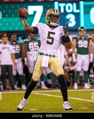 East Rutherford, New Jersey, USA. 24 août, 2019. Au cours d'un match présaison : entre les New Orleans Saints et les New York Jets à MetLife Stadium à East Rutherford, New Jersey. Duncan Williams/CSM Crédit : Cal Sport Media/Alamy Live News Banque D'Images