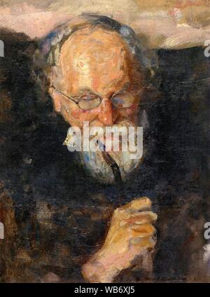 Edvard Munch - Christian Munch avec tuyau. Banque D'Images
