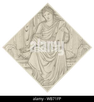 Edward Coley Burne-Jones une femme avec une lyre. Banque D'Images