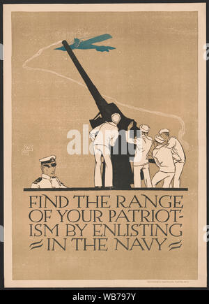 Retrouvez la gamme de votre patriotisme par l'enrôlement dans la Marine / WIFI ; P&GA. Abstract/moyenne : 1 print (affiche) : lithographie, couleur ; 89 x 64 cm. Banque D'Images