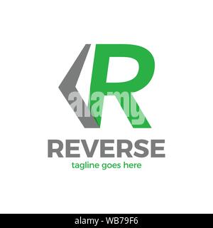 Lettre R flèche inverse de l'automobile Technologie logo Logotype Mode Icône vecteur. Illustration de Vecteur