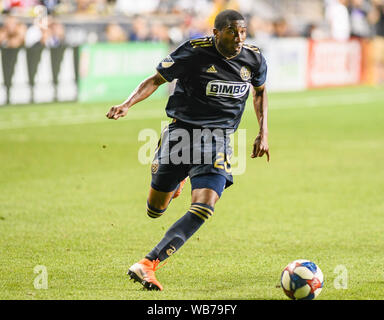 Chester, Pennsylvanie, USA. Août 24, 2019. L'Union de Philadelphie, RAYMON GADDIS (28) en action contre DC United lors du match au stade de l'énergie Talen Chester Ohio Crédit : Ricky Fitchett/ZUMA/Alamy Fil Live News Banque D'Images