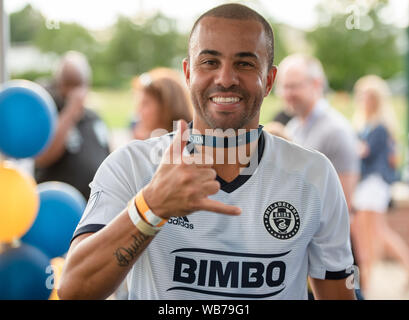 Chester, Pennsylvanie, USA. Août 24, 2019. Ancien joueur de l'Union de Philadelphie FRED, assiste au match au cours de la journée des anciens de l'énergie au stade de Talen à Chester en Pennsylvanie Crédit : Ricky Fitchett/ZUMA/Alamy Fil Live News Banque D'Images