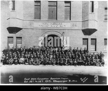 Première Convention d'état de l'American Legion - du 16 au 18 octobre 1919, Albuquerque, Nouveau Mexique Abstract/moyenne : 1 tirage photographique. Banque D'Images