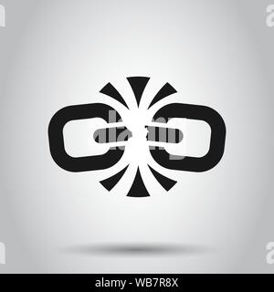 La chaîne brisée en icône de signe télévision style. Déconnexion de la liaison vector illustration sur fond isolé. Détacher concept d'entreprise. Illustration de Vecteur