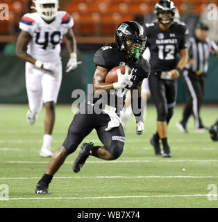 Honolulu, Hawaii, USA. 24 août, 2019. AHawaii Rainbow Warriors Miles running back # 26 Reed pendant le jeu entre l'Hawaii Rainbow Warriors et les Wildcats de l'Arizona à l'Aloha Stadium d'Honolulu, HI - Michael Sullivan/CSM Crédit : Cal Sport Media/Alamy Live News Crédit : Cal Sport Media/Alamy Live News Crédit : Cal Sport Media/Alamy Live News Banque D'Images