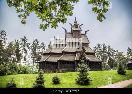 Église à Oslo en Norvège Folkemuseum Banque D'Images