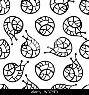 Modèle transparent avec les escargots. Dessin vectoriel noir sur fond blanc. EPS10. Masque de découpe appliquée. Ce modèle est disponible sous forme de nuanciers. Illustration de Vecteur