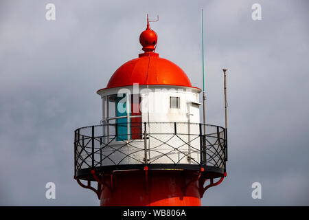 Digue de la mer du Nord à Westkapelle, province de Zélande, Pays-Bas, péninsule de Walcheren, Westkapelle Laag phare, Banque D'Images