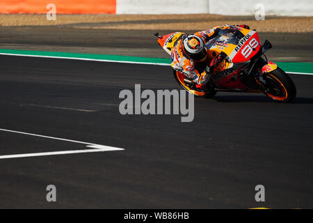 Towcester, Northamptonshire, Angleterre. Août 25, 2019. Jorge Lorenzo (SPA) et Repsol Honda Team lors de la GoPro 2019 Grand Prix Moto GP à Silverstone Circuit. Credit : Gergo Toth/Alamy Live News Banque D'Images