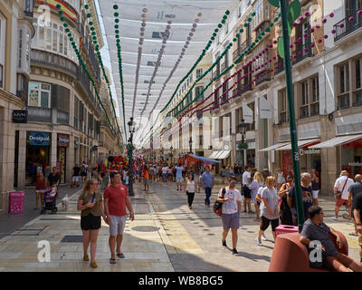 La rue Larios. Juste de Malaga en 2019. L'Andalousie, espagne. Banque D'Images