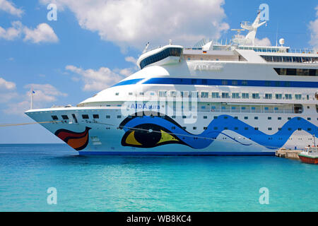 Navire de croisière 'AIDA' aura à Kralendijk, Bonaire, Antilles néerlandaises Banque D'Images