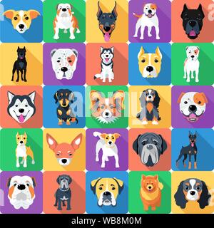 Modèle transparent avec des chiens modèle plat Illustration de Vecteur