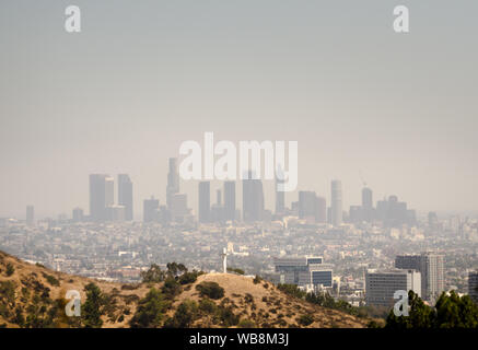 Vue de Los Angeles Skyline de Mulholland Drive Banque D'Images