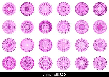 Ronde géométriques polygonales ornée du logo mandala set - résumé d'ornement vector graphics Illustration de Vecteur