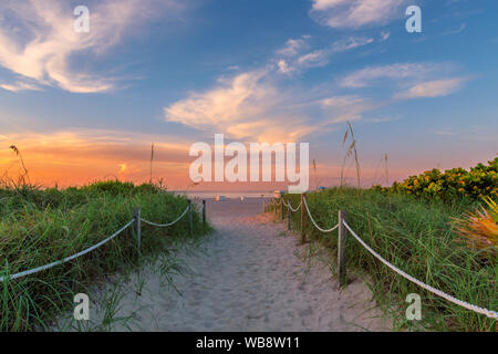 Au lever du soleil de Miami Beach Banque D'Images