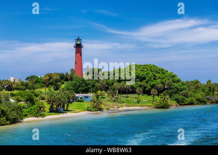 Jupiter phare de jour d'été ensoleillé dans la région de West Palm Beach County, Floride Banque D'Images