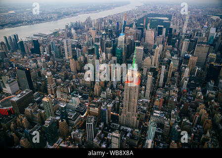 Drone aérien vue de la ville de New York. Banque D'Images