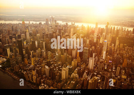 Drone aérien vue de la ville de New York. Banque D'Images