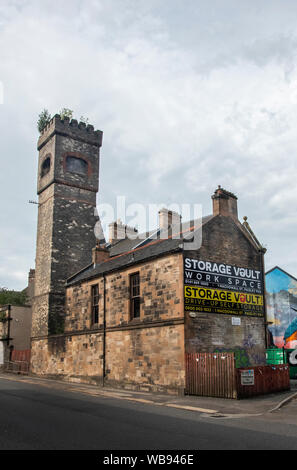 Paisley, Scotland, UK. 24 Août 2019 : l'ancienne caserne de pompiers de Paisley sur la rue Gordon. Banque D'Images