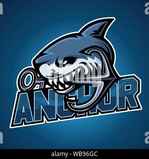 Le requin, Mascot logo, illustration vectorielle. Illustration de Vecteur