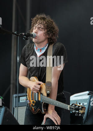 Portsmouth, Hampshire, Royaume-Uni. 25 août 2019. Chanteur Johnny Borrell, chanteur et guitariste avec Razorlight en live sur la scène du Festival victorieux, Southsea, Portsmouth, Hampshire, Royaume-Uni/Fletcher-Park Crédit : Dawn Alamy Live News Banque D'Images