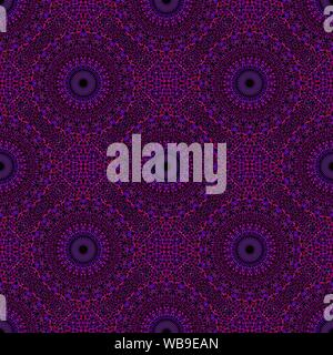 Abstrait géométrique mandala bohème modèle mosaïque fleurs - fond violet foncé élégant floral vector art Illustration de Vecteur