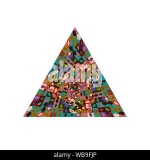 Mosaïque isolés logo pyramide - modèle géométrique ornementale abstract vector élément graphique sur fond blanc Illustration de Vecteur