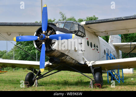 Antonov An-2N avion, Aeropark est un open-air aviation museum à côté de l'Aéroport International Liszt Ferenc, Budapest, Hongrie, Magyarország, Europe Banque D'Images